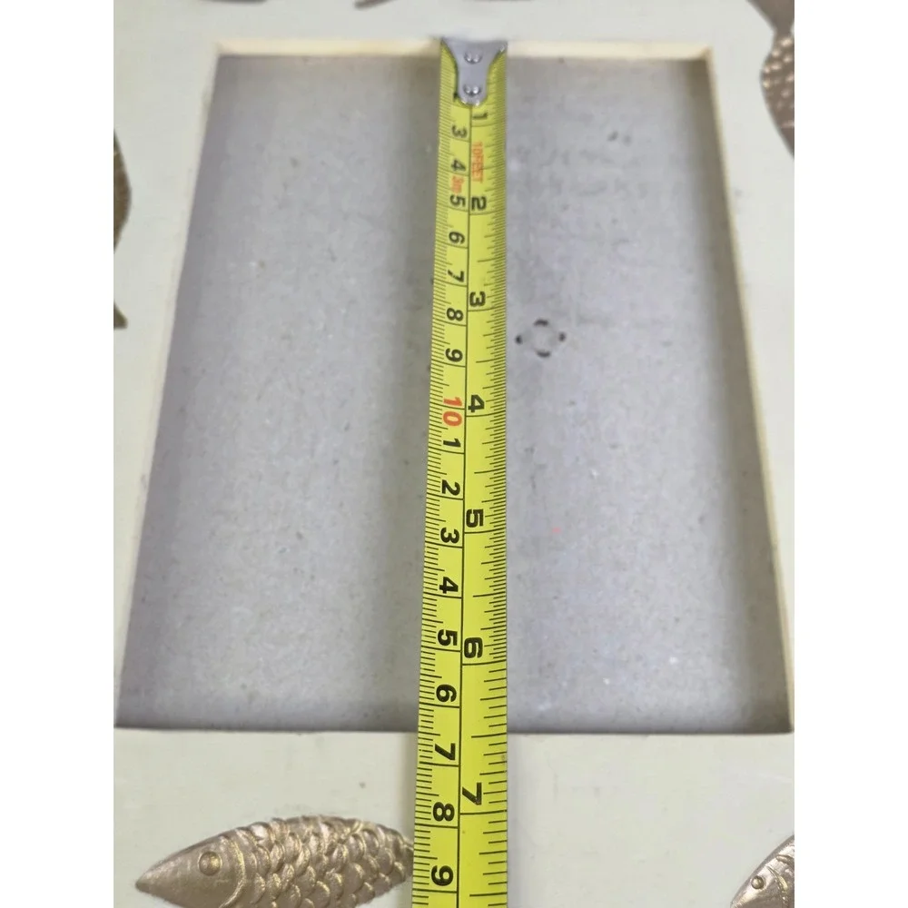 Off-white Resin photo frame embossed gold-tone metallic fish accents Coastal 4x6